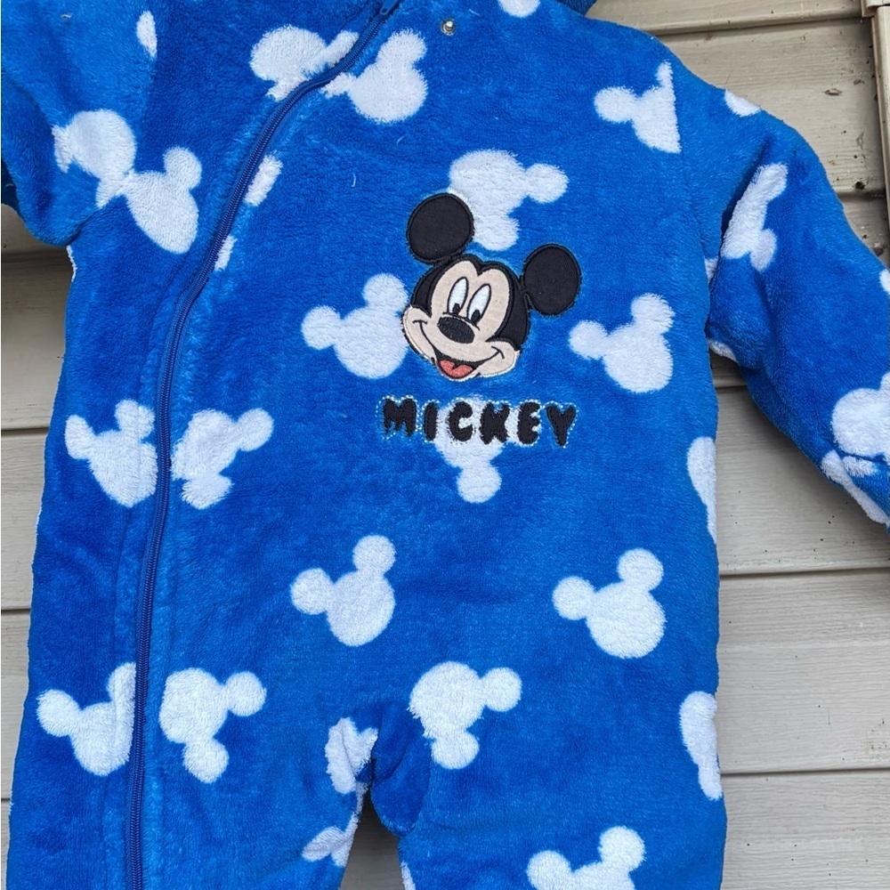 Disney Mickey Mouse Blue and White Kids Footie - Picture 7 of 12